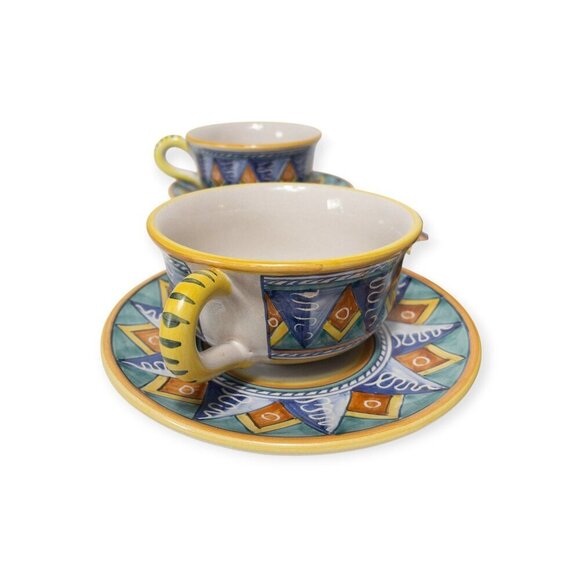 Vintage 90s Starbucks Sberna Deruta Exclusive Ceramic Cups & Saucers Set - Picture 16 of 16